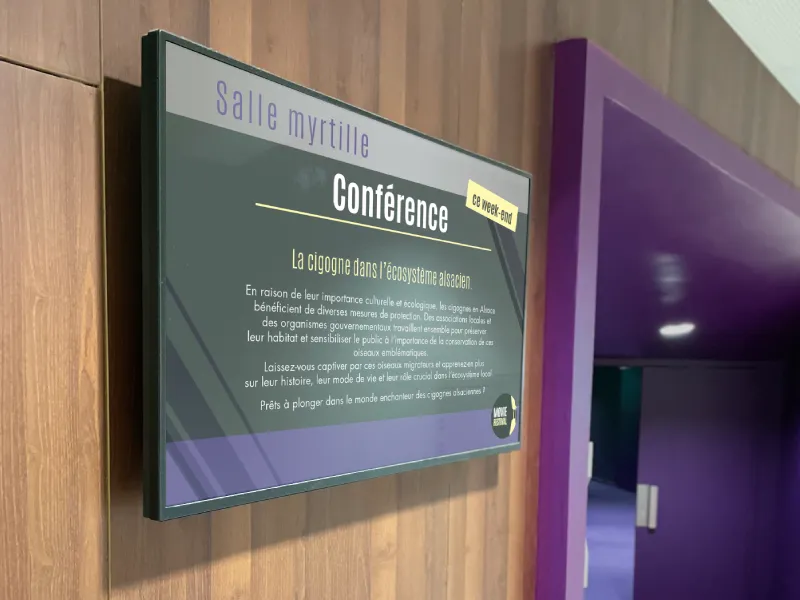 Écran d’affichage dynamique pour une conférence à l’hôtel